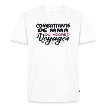 Combattante de MMA globe-trotteuse passionnée de v - T-shirt Premium bio Homme - blanc - Devant - Nico (187cm)