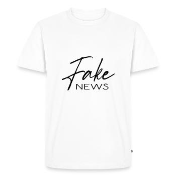 Fake News - T-shirt Premium bio Homme - blanc - Devant - Nico (187cm)