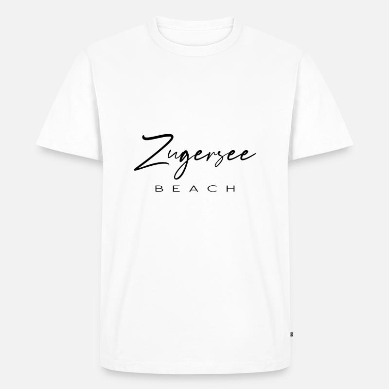 Zugersee Beach - Männer Premium Bio T-Shirt - Weiß