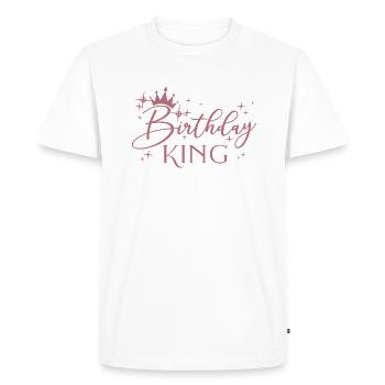 Birthday King - Cool Birthday Party Gift For Men - Men's Premium Organic T-Shirt - white - Front - Nico (187cm)