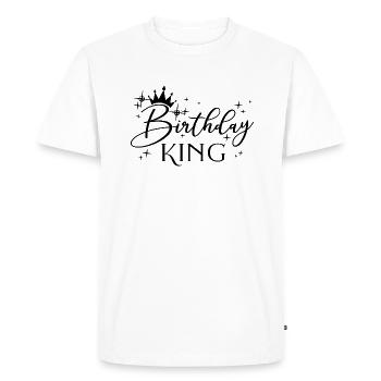 Birthday King - Cool Birthday Party Gift For Men - Men's Premium Organic T-Shirt - white - Front - Nico (187cm)