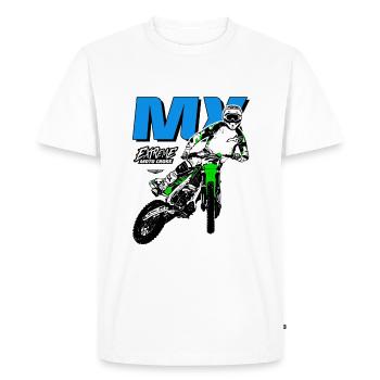 Moto Cross - Motocross - Supercross - T-shirt Premium bio Homme - blanc - Devant - Nico (187cm)