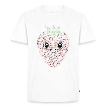 Fraise de bulles et de cercles joyeux - T-shirt Premium bio Homme - blanc - Devant - Nico (187cm)
