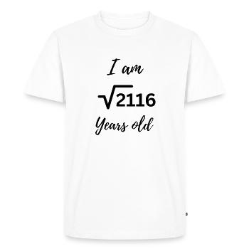 J’ai 46 ans – Root Humor pour l’anniversaire - T-shirt Premium bio Homme - blanc - Devant - Nico (187cm)