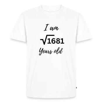« J’ai 41 ans – Design d’anniversaire à la Math - T-shirt Premium bio Homme - blanc - Devant - Nico (187cm)