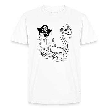 amis équipage équipe fête marin serpent pirate - T-shirt Premium bio Homme - blanc - Devant - Nico (187cm)