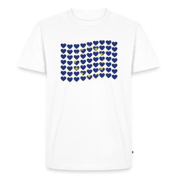 Drapeau européen Cœurs drapeau européen Euro - T-shirt Premium bio Homme - blanc - Devant - Nico (187cm)