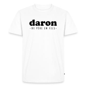 Daron de père en fils - T-shirt Premium bio Homme - blanc - Devant - Nico (187cm)