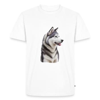 Husky - Men's Premium Organic T-Shirt - white - Front - Nico (187cm)