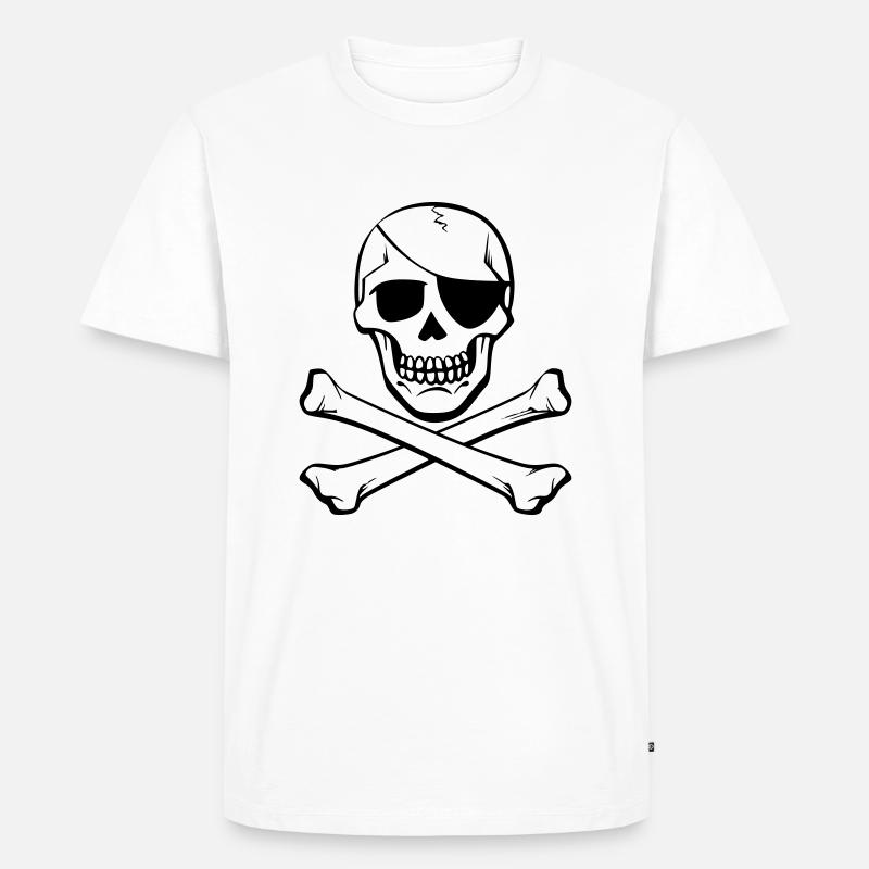 pirat 3 - Männer Premium Bio T-Shirt - Weiß