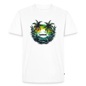 Mallorca Malle Tenue d’été Motif Vacances Plage 4 - T-shirt Premium bio Homme - blanc - Devant - Nico (187cm)