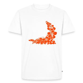palm sunset - Men's Premium Organic T-Shirt - white - Front - Nico (187cm)