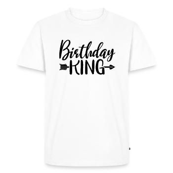 Birthday King - Cool Birthday Party Gift For Men - Men's Premium Organic T-Shirt - white - Front - Nico (187cm)