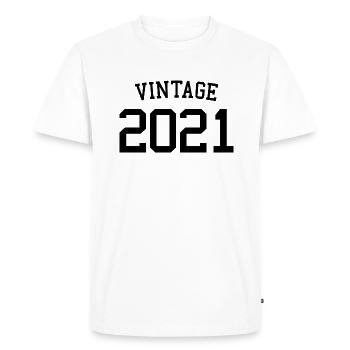 Millésime 2021 - 2 ans, 2e anniversaire enfants - T-shirt Premium bio Homme - blanc - Devant - Nico (187cm)