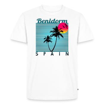 benidorm Espagne Été Vacances Alicante - T-shirt Premium bio Homme - blanc - Devant - Nico (187cm)