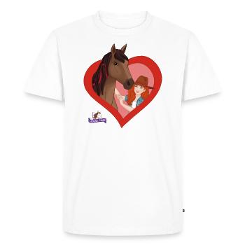 schleich® HORSE CLUB Hannah Et Son Cheval Cayenne - T-shirt Premium bio Homme - blanc - Devant - Nico (187cm)