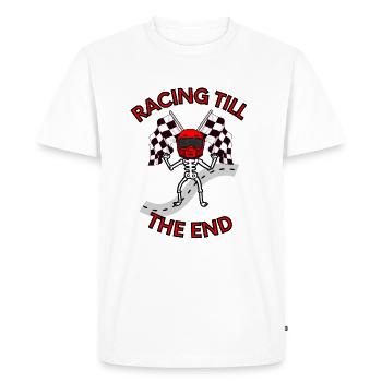 Pilote de course : Course jusqu’à la fin - T-shirt Premium bio Homme - blanc - Devant - Nico (187cm)