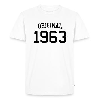Original 1963, 60 ans, cadeau de 60e anniversaire - T-shirt Premium bio Homme - blanc - Devant - Nico (187cm)