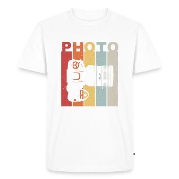 Appareil photo - T-shirt Premium bio Homme - blanc - Devant - Nico (187cm)