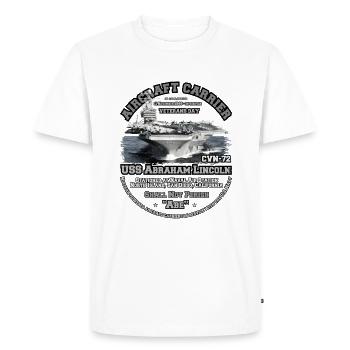 USS Abraham Lincoln US Navy Aircraft Carrier - Men's Premium Organic T-Shirt - white - Front - Nico (187cm)