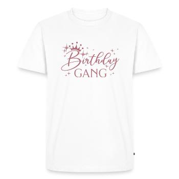 Birthday Gang Matching Group Birthday Party Gift - Men's Premium Organic T-Shirt - white - Front - Nico (187cm)