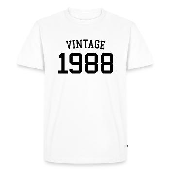 Millésime 1988 - 34 ans, cadeau de 34e anniversaire - T-shirt Premium bio Homme - blanc - Devant - Nico (187cm)