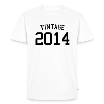 Vintage 2014 - 9 Years Old, 9th Birthday Kids - Men's Premium Organic T-Shirt - white - Front - Nico (187cm)