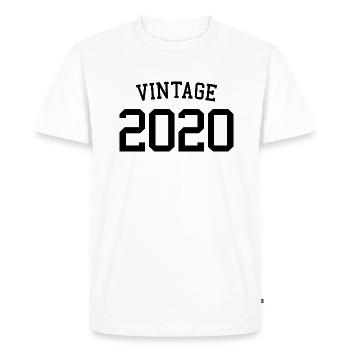 Millésime 2020 - 3 ans, 3ème anniversaire enfants - T-shirt Premium bio Homme - blanc - Devant - Nico (187cm)