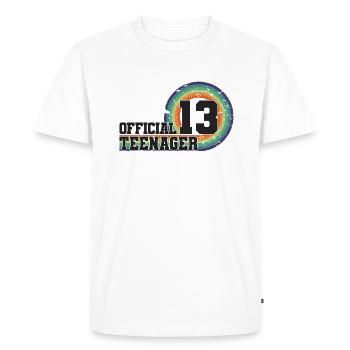 Adolescent officiel 13, cadeau cool 13e anniversaire - T-shirt Premium bio Homme - blanc - Devant - Nico (187cm)