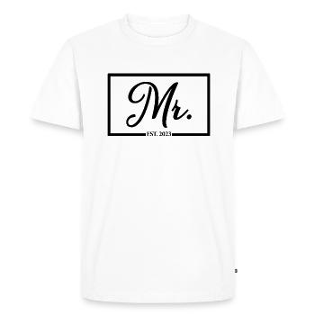 Mr. Est. 2023 Fiançailles pour la fête de mariage du marié - T-shirt Premium bio Homme - blanc - Devant - Nico (187cm)