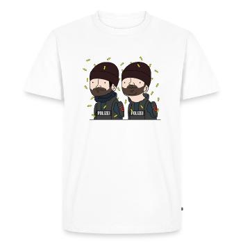 Les écoutilles de balles! - T-shirt Premium bio Homme - blanc - Devant - Nico (187cm)