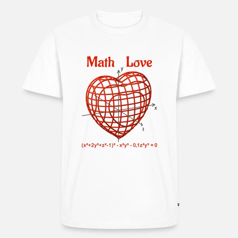 Heart Function 3D – Math Love - Men's Premium Organic T-Shirt - white