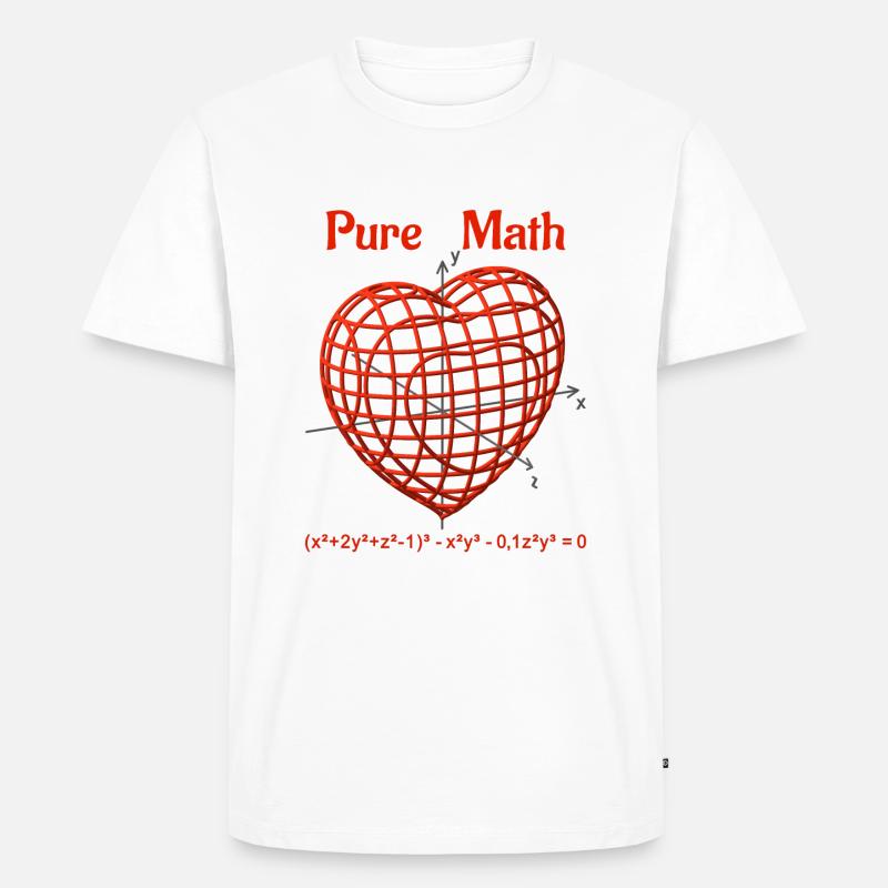 Herzfunktion 3D - Pure Math - Männer Premium Bio T-Shirt - Weiß