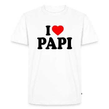 I love papi - Men's Premium Organic T-Shirt - white - Front - Nico (187cm)