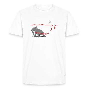 Il y a encore quelque chose derrière l’horizon. - T-shirt Premium bio Homme - blanc - Devant - Nico (187cm)