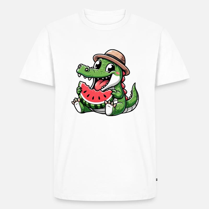 Crocodile Melon Pastèque Fruit Fruité - T-shirt Premium bio Homme - undefined