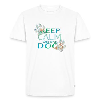 Keep calm and love dogs - Men's Premium Organic T-Shirt - white - Front - Nico (187cm)