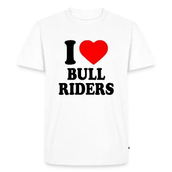 I love bull riders - T-shirt Premium bio Homme - blanc - Devant - Nico (187cm)