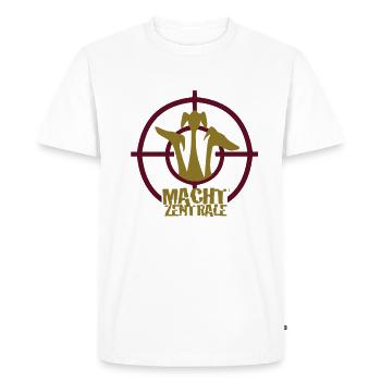 Power center - Men's Premium Organic T-Shirt - white - Front - Nico (187cm)