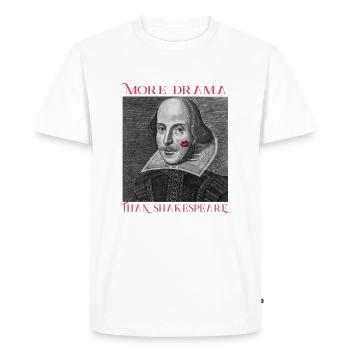 William Shakespeare - Drame, Dramaqueen, Baiser - T-shirt Premium bio Homme - blanc - Devant - Nico (187cm)