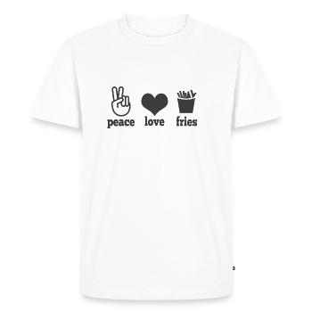 French Fries Pommfritz Fritten Snack Fries - Men's Premium Organic T-Shirt - white - Front - Nico (187cm)