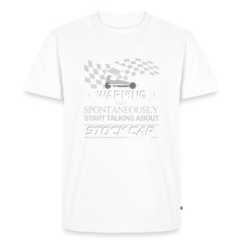 Peut commencer à parler de Stock Car Racing - T-shirt Premium bio Homme - blanc - Devant - Nico (187cm)