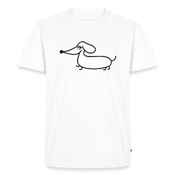 Teckel drôle linéaire - T-shirt Premium bio Homme - blanc - Devant - Nico (187cm)