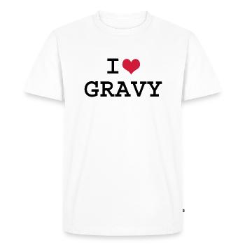 I Love Gravy - Men's Premium Organic T-Shirt - white - Front - Nico (187cm)