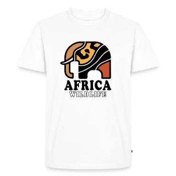 Éléphant I AFRIQUE Faune - T-shirt Premium bio Homme - blanc - Devant - Nico (187cm)