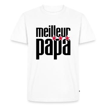 Meilleur Papa - T-shirt Premium bio Homme - blanc - Devant - Nico (187cm)