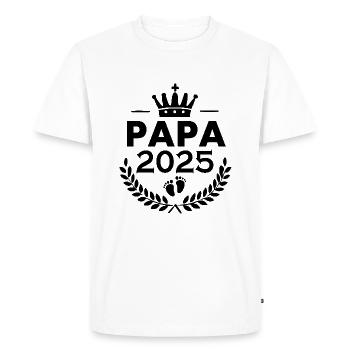Papa 2025 - Men's Premium Organic T-Shirt - white - Front - Nico (187cm)