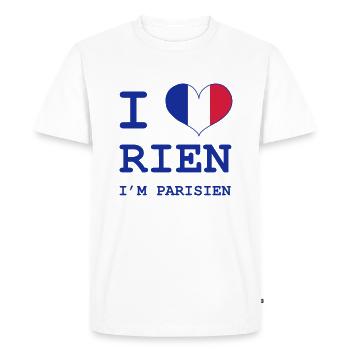 I Love Rien I'm Parisien - T-shirt Premium bio Homme - blanc - Devant - Nico (187cm)