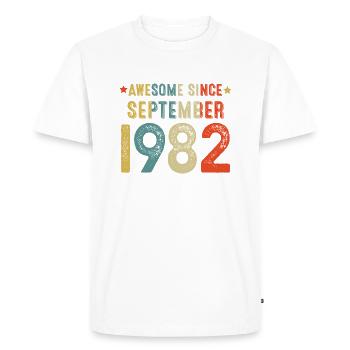 Septembre 1982 - cadeau du 40e anniversaire. Génial. - T-shirt Premium bio Homme - blanc - Devant - Nico (187cm)