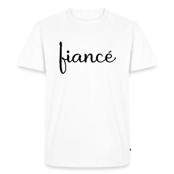 Fiancé Assorti Cadeau de Fiançailles Mariage du Marié - T-shirt Premium bio Homme - blanc - Devant - Nico (187cm)